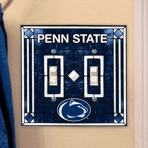 Penn State Nittany Lions Glass Double Switch Plate Cover
