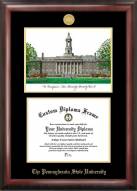 Penn State Nittany Lions Gold Embossed Diploma Frame with Campus Images Lithograph