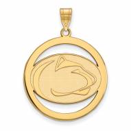 Penn State Nittany Lions Sterling Silver Gold Plated Large Circle Pendant
