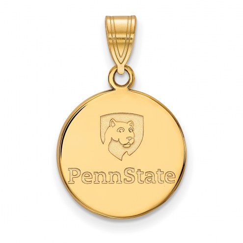 Penn State Nittany Lions Sterling Silver Gold Plated Medium Disc Pendant