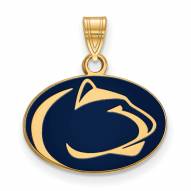 Penn State Nittany Lions Sterling Silver Gold Plated Small Enameled Pendant