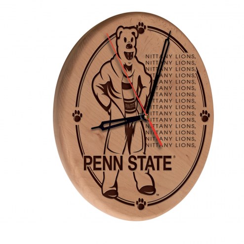 Penn State Nittany Lions Laser Engraved Wood Clock