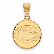 Penn State Nittany Lions Sterling Silver Gold Plated Medium Disc Pendant