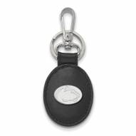 Penn State Nittany Lions Sterling Silver Black Leather Oval Key Chain