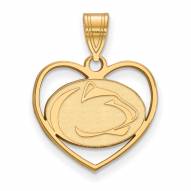 Penn State Nittany Lions Sterling Silver Gold Plated Heart Pendant