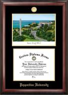 Pepperdine Waves Gold Embossed Diploma Frame with Campus Images Lithograph