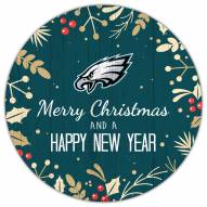 Philadelphia Eagles 12" Merry Christmas & Happy New Year Sign