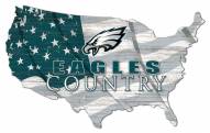 Philadelphia Eagles 15" USA Flag Cutout Sign