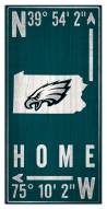 Philadelphia Eagles 6" x 12" Coordinates Sign