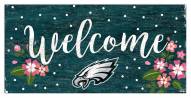 Philadelphia Eagles 6" x 12" Floral Welcome Sign