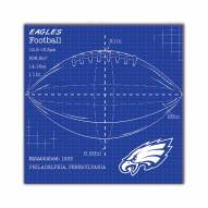 Philadelphia Eagles Ball Blueprint 10" x 10" Sign