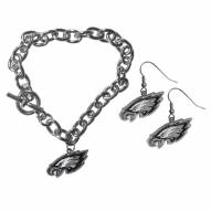Philadelphia Eagles Chain Bracelet & Dangle Earring Set