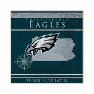 Philadelphia Eagles Coordinates 10" x 10" Sign