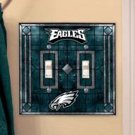 Philadelphia Eagles Glass Double Switch Plate Cover