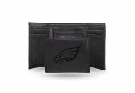 Philadelphia Eagles Laser Engraved Black Trifold Wallet