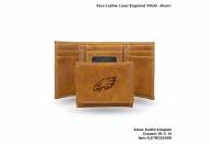 Philadelphia Eagles Laser Engraved Brown Trifold Wallet