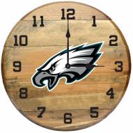 Philadelphia Eagles Oak Barrel Clock