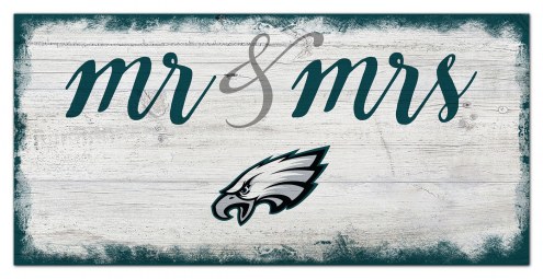 Philadelphia Eagles Script Mr. & Mrs. Sign