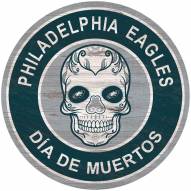 Philadelphia Eagles Sugar Skull 12" Circle Sign