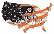 Philadelphia Flyers 15" USA Flag Cutout Sign