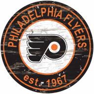 Philadelphia Flyers Distressed Round Sign