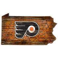 Philadelphia Flyers Distressed State with Logo Sign