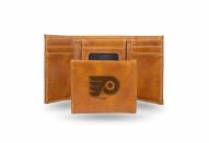 Philadelphia Flyers Laser Engraved Brown Trifold Wallet