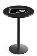 Philadelphia Flyers NHL Black Wrinkle Bar Table with Round Base