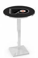 Philadelphia Flyers NHL Chrome Bar Table with Square Base