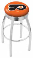 Philadelphia Flyers NHL Chrome Swivel Barstool with Ribbed Accent Ring