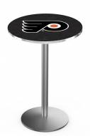 Philadelphia Flyers NHL Stainless Steel Bar Table with Round Base