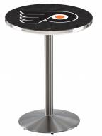Philadelphia Flyers Stainless Steel Bar Table with Round Base