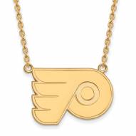 Philadelphia Flyers Sterling Silver Gold Plated Large Pendant Necklace