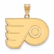 Philadelphia Flyers Sterling Silver Gold Plated Large Pendant