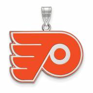 Philadelphia Flyers Sterling Silver Large Enameled Pendant