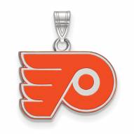 Philadelphia Flyers Sterling Silver Small Enamel Pendant