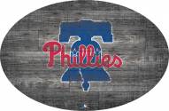 Philadelphia Phillies 46" Distressed Wood Oval Sign