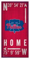 Philadelphia Phillies 6" x 12" Coordinates Sign