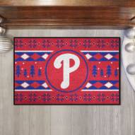 Philadelphia Phillies Christmas Sweater Starter Rug