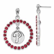Philadelphia Phillies Crystal Logo Wreath Earrings