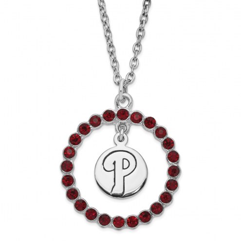 Philadelphia Phillies Crystal Logo Wreath Necklace