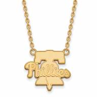 Philadelphia Phillies Sterling Silver Gold Plated Large Pendant Necklace