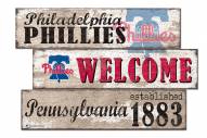 Philadelphia Phillies Welcome 3 Plank Sign