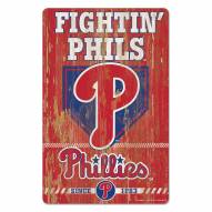 Philadelphia Phillies Slogan Wood Sign
