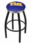 Pittsburgh Panthers Black Swivel Barstool with Chrome Accent Ring