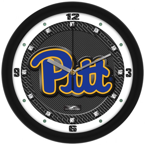 Pittsburgh Panthers Carbon Fiber Wall Clock