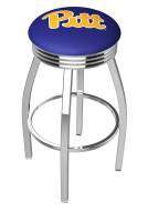 Pittsburgh Panthers Chrome Swivel Barstool with Ribbed Accent Ring
