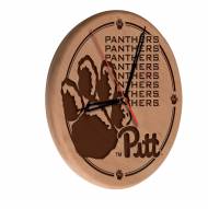 Pittsburgh Panthers Laser Engraved Wood Clock