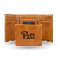 Pittsburgh Panthers Laser Engraved Brown Trifold Wallet