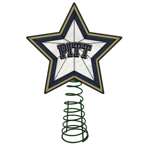 Pittsburgh Panthers Light Up Art Glass Tree Topper